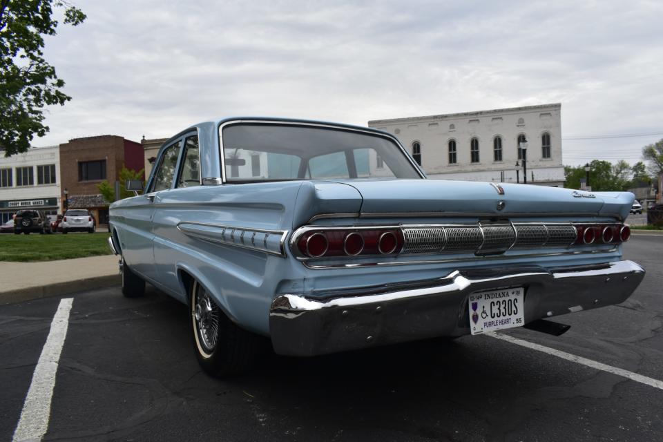 Darwin Atkins' 1964 Mercury Comet parked on the courthouse square in Martinsville on April 27, 2023.