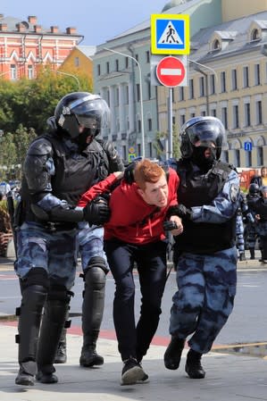 Rally calling for opposition candidates to be registered for elections to Moscow City Duma in Moscow