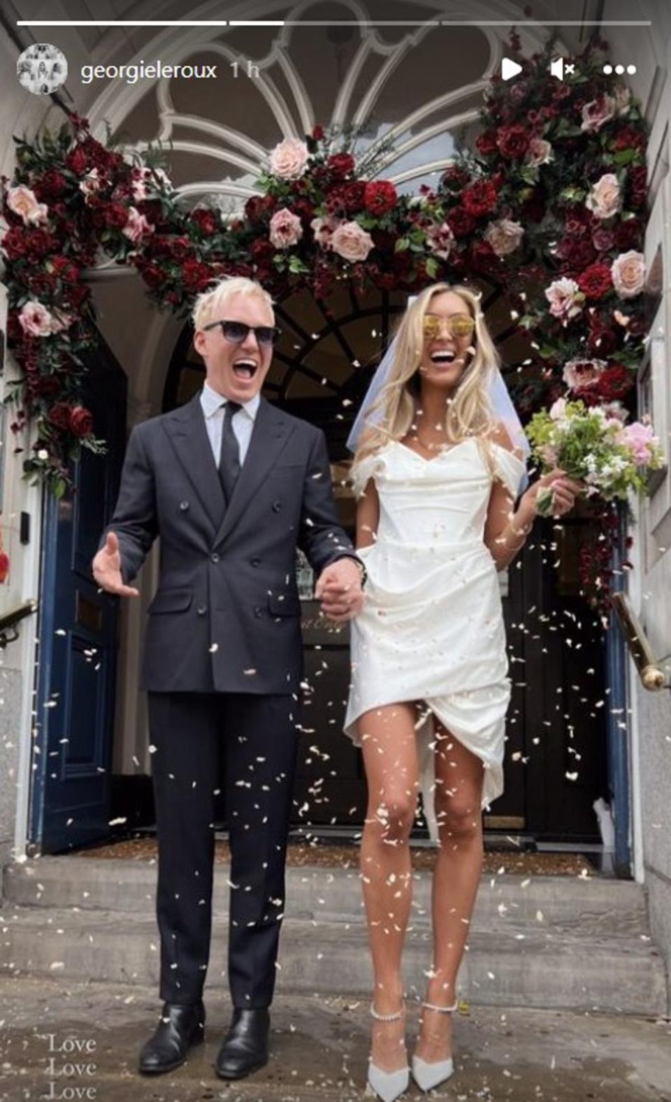 The couple held their official wedding at Chelsea town hall on Friday (Instagram/Georgia Le Roux)