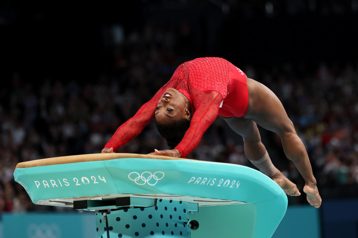 Paris Olympics Simone Biles flies to another gold in vault Top News