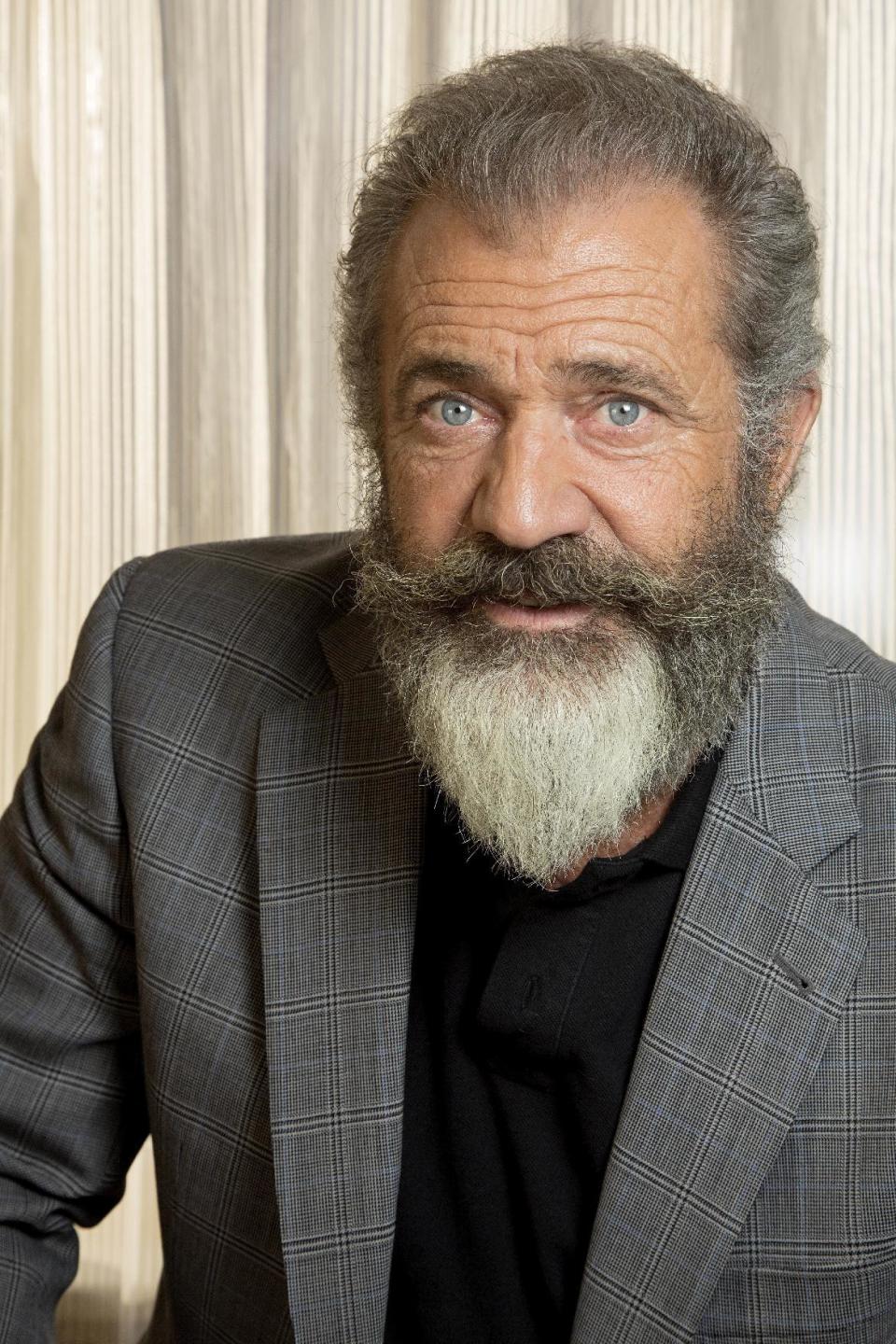 FILE - This Oct. 26, 2016 file photo shows director Mel Gibson posing to promote his film, "Hacksaw Ridge," at the Ritz Carlton in New Orleans. Gibson was nominated for an Oscar for best directing on Tuesday, Jan. 24, 2017, for his work on the film. The 89th Academy Awards will take place on Feb. 26. (AP Photo/Max Becherer, File)