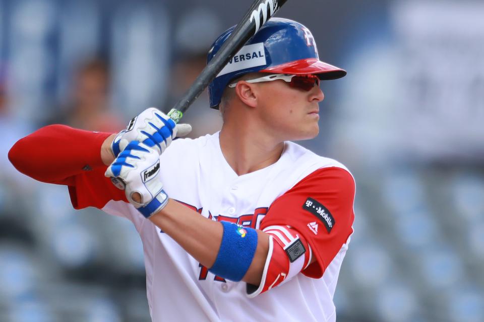 Enrique Hernández represented Puerto Rico in the World Baseball Classic. (Photo by Miguel Tovar/Getty Images)