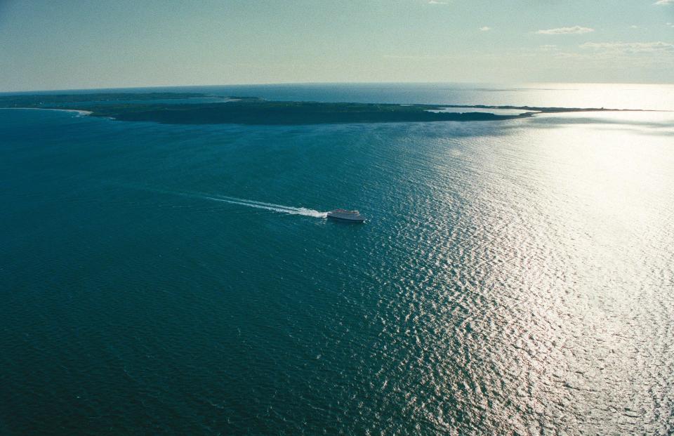 The Block Island Ferry returns to mainland Rhode Island.