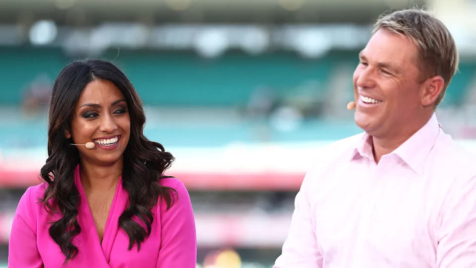 Former Fox Sports colleague Isa Guha says Shane Warne was very serious about wanting to coach England. Pic: Getty
