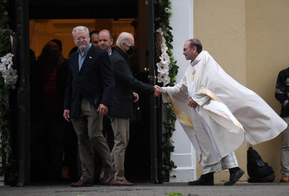 President Biden leaving Mass in Delaware