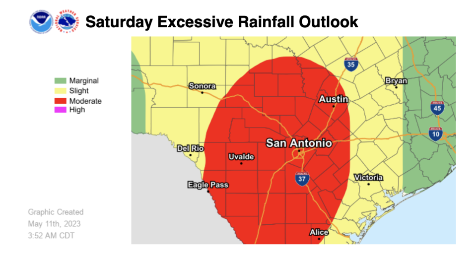 Heavy rainfall is likely to occur Saturday in Austin and around much of Central Texas.