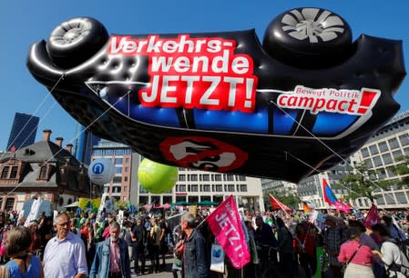 Climate-change protest during Frankfurt Motorshow (IAA) in Frankfurt