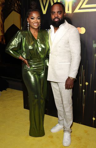 <p>Jamie McCarthy/Getty Images</p> Kandi Burruss and Todd Tucker at the opening night of 'The Wiz' held at the Marquis Theatre on April 17, 2024 in New York City