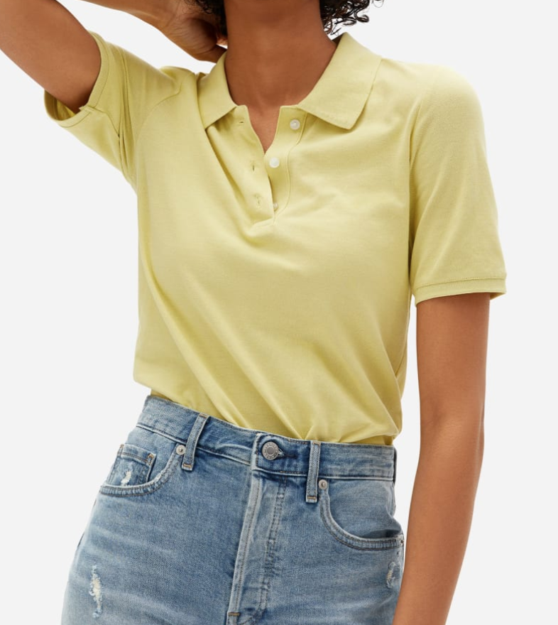 Everlane The Organic Cotton Pique Polo in Anise