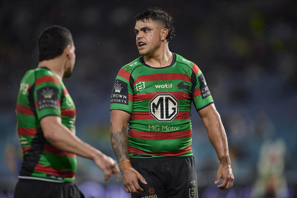 Latrell Mitchell, pictured here in action for South Sydney against Parramatta.