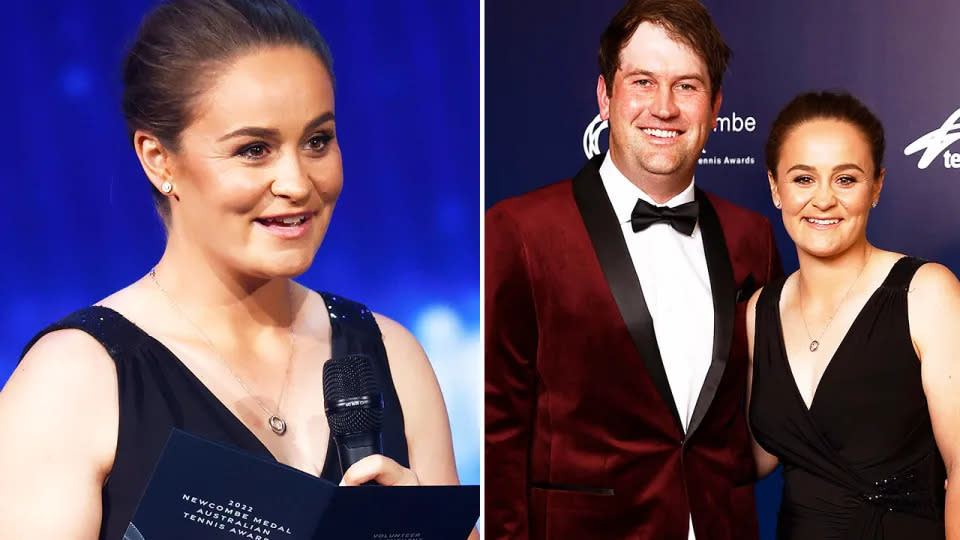 Ash Barty and husband Garry Kissick are expecting their first child together. Image: Getty
