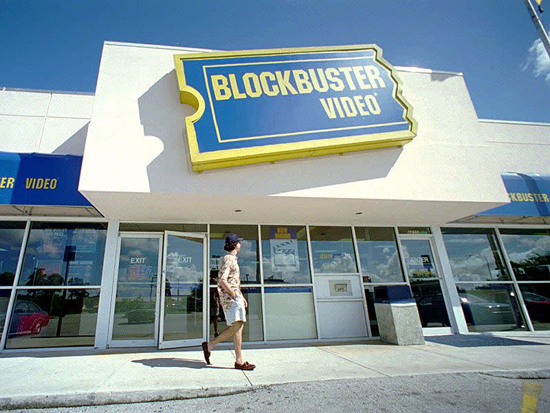 AP Photo Blockbuster Video store