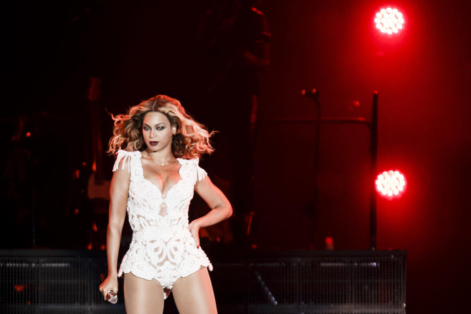 *Arquivo* A cantora Beyoncé durante show no Rio de Janeiro. (Foto: Adriano Vizoni/Folhapress)