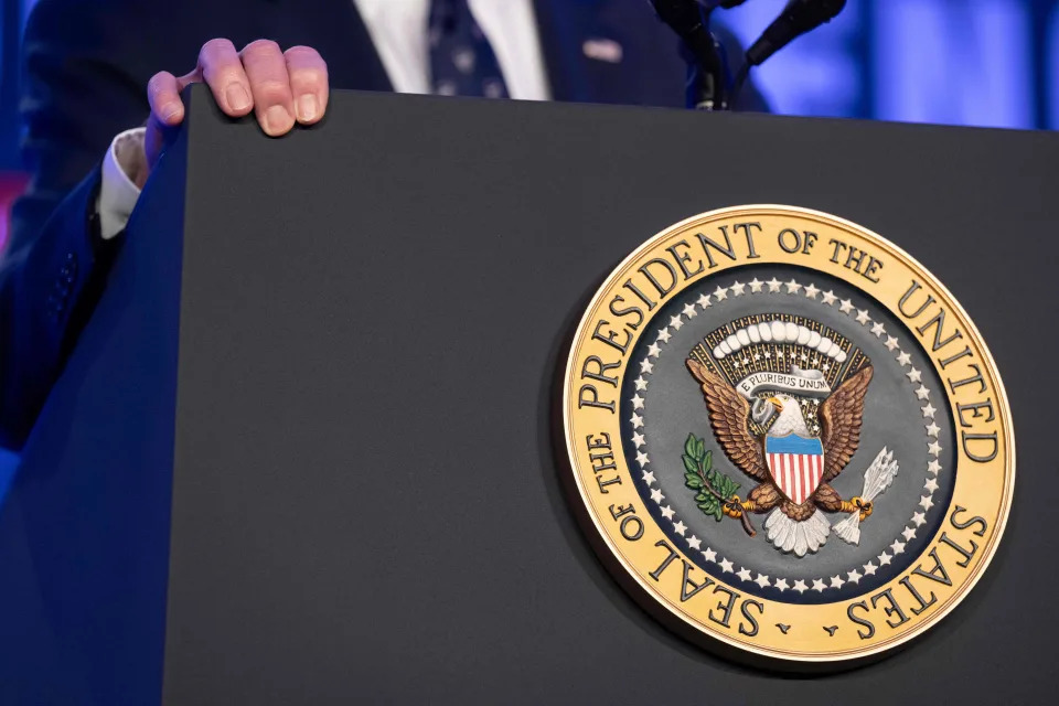 US President Joe Biden addresses the International Association of Fire Fighters Legislative Conference in Washington, DC, on March 6, 2023. (Photo by SAUL LOEB / AFP) (Photo by SAUL LOEB/AFP via Getty Images)