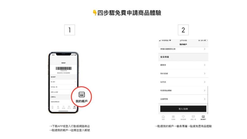 4步驟可以申請免費商品體驗。（圖／Uniqlo官網）