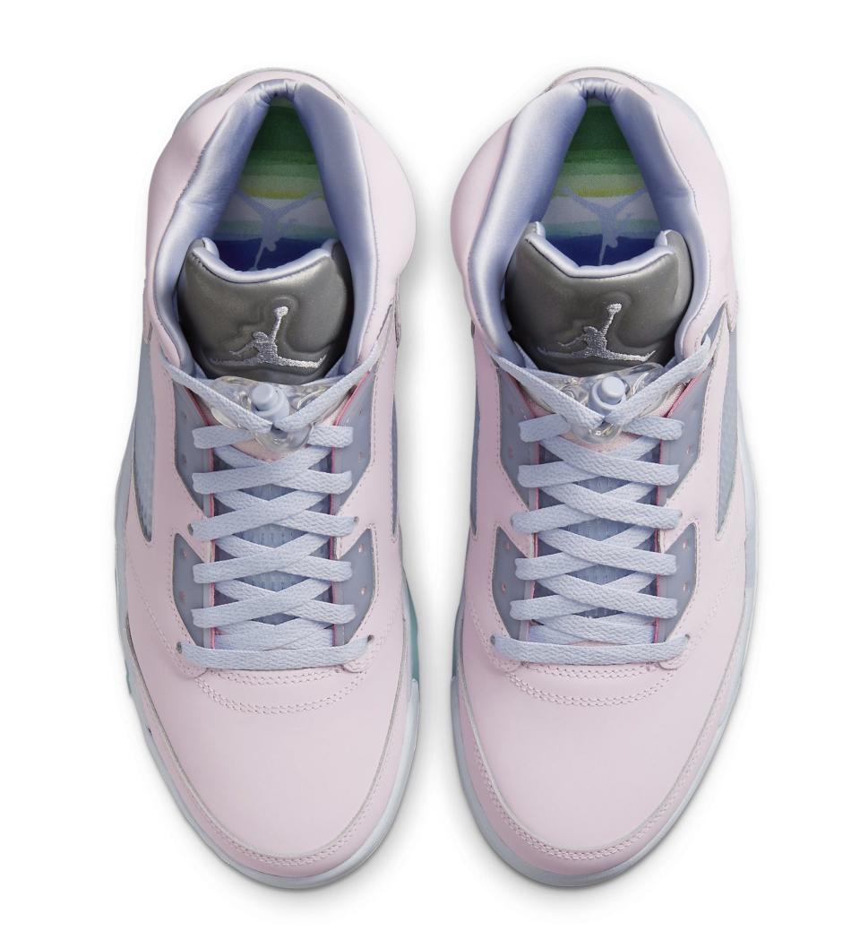 A top-down view of the Air Jordan 5 “Regal Pink.” - Credit: Courtesy of Nike