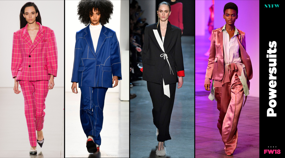 At NYFW, pantsuits are a big trend for fall. (Photo: Getty/Art: Quinn Lemmers)