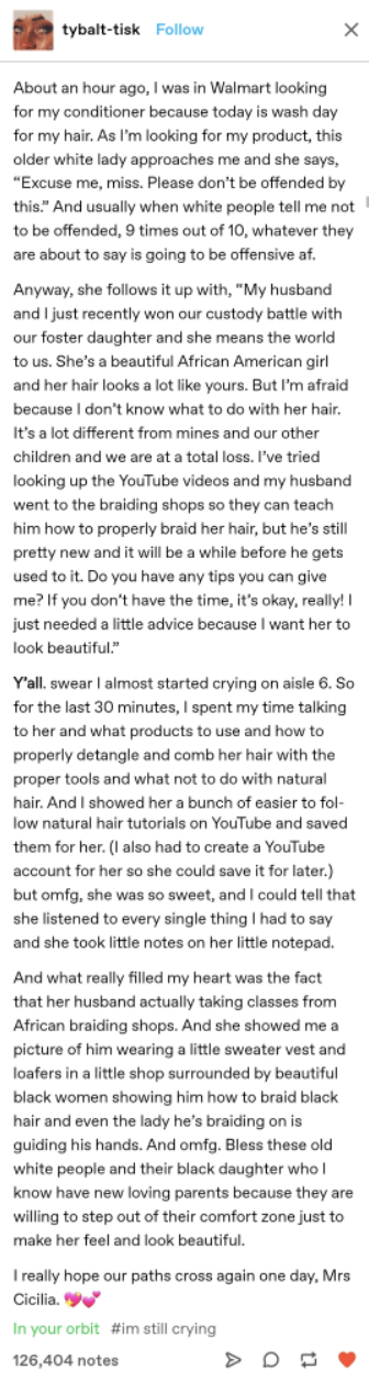 A Black woman's story of a white woman asking her how to do her Black foster daughter's hair