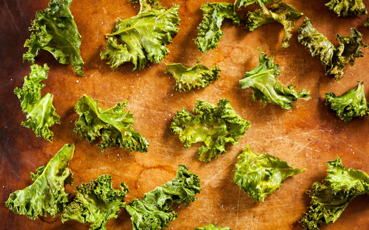 <p>Julie Morris</p><p>Completely yummy and totally addicting.</p><p><strong>Get the recipe: <a href="https://parade.com/260767/smccook/totally-addicting-guilt-free-cheesy-kale-chips/" rel="nofollow noopener" target="_blank" data-ylk="slk:Cheesy Kale Chips;elm:context_link;itc:0;sec:content-canvas" class="link rapid-noclick-resp">Cheesy Kale Chips</a></strong></p>