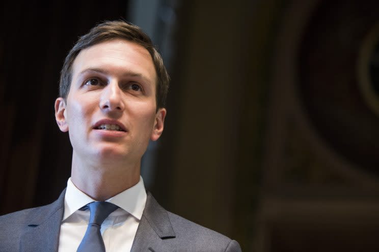 Jared Kushner, senior White House adviser, speaks during a meeting with technology executives in the Eisenhower Executive Office Building in Washington, D.C., U.S., on Monday, June 19, 2017. (Photo: Zach Gibson/Bloomberg via Getty Images