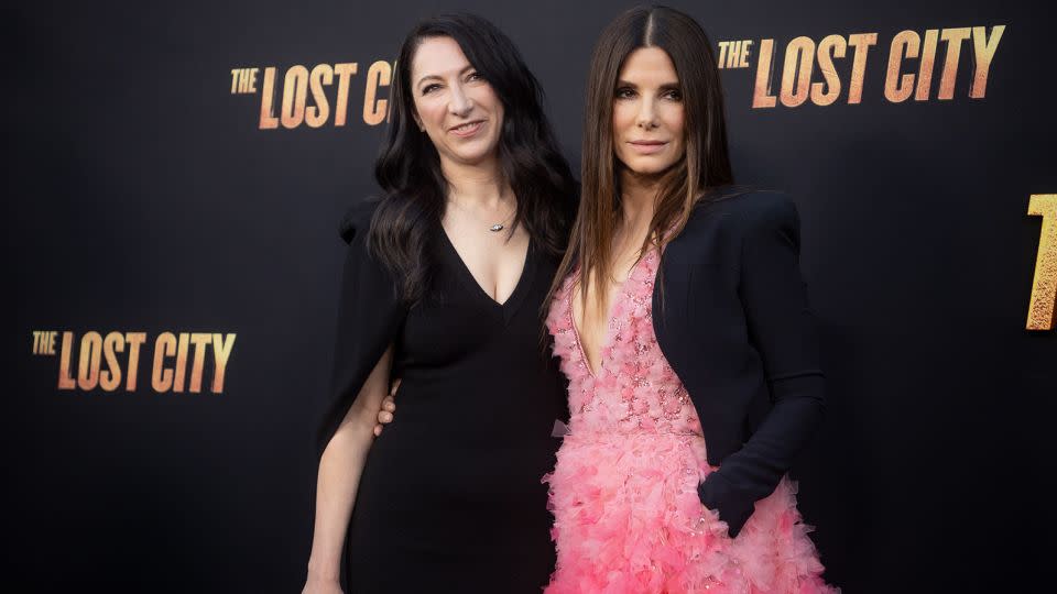 Gesine Bullock-Prado and Sandra Bullock attend the Los Angeles premiere of "The Lost City" at Regency Village Theatre on March 21, 2022 in Los Angeles. - Emma McIntyre/WireImage/Getty Images