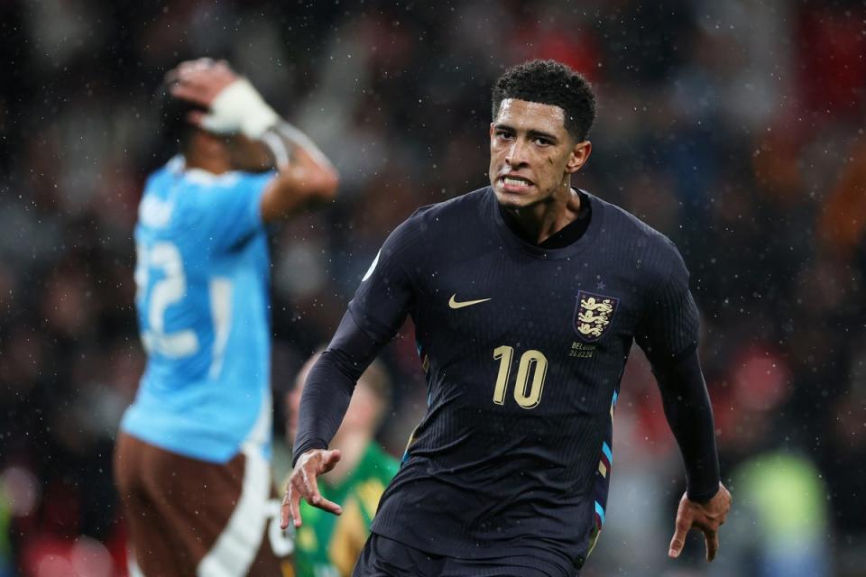 Jude Bellingham struck in the 95th minute for England (The FA via Getty Images)