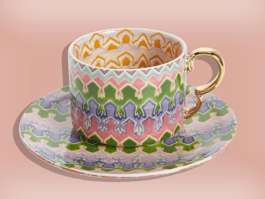 Slant Teacup & Saucer - Best Mom Ever - Initial Styles