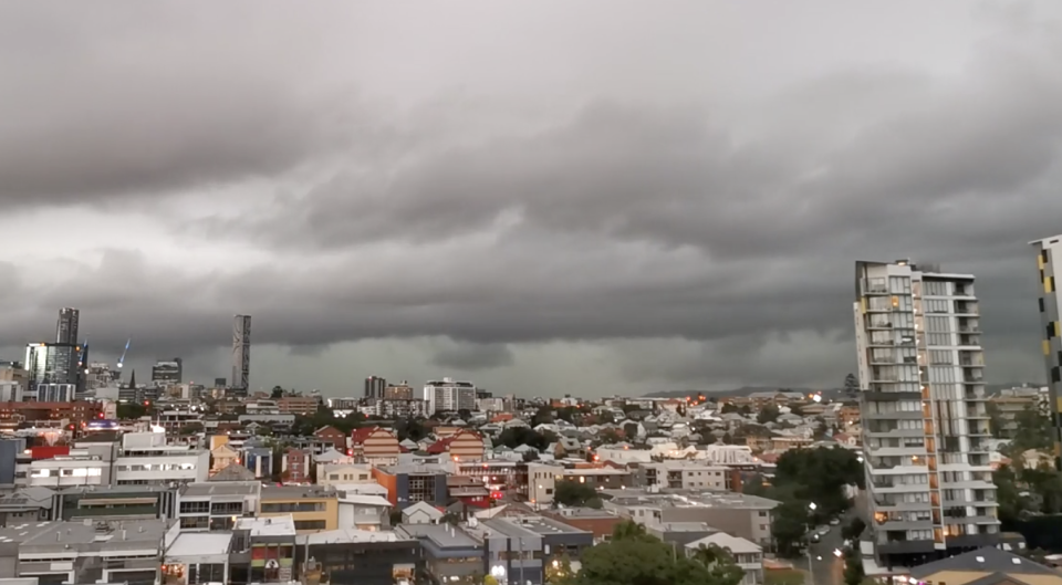 Storm clouds over Brisbane on Wednesday evening.