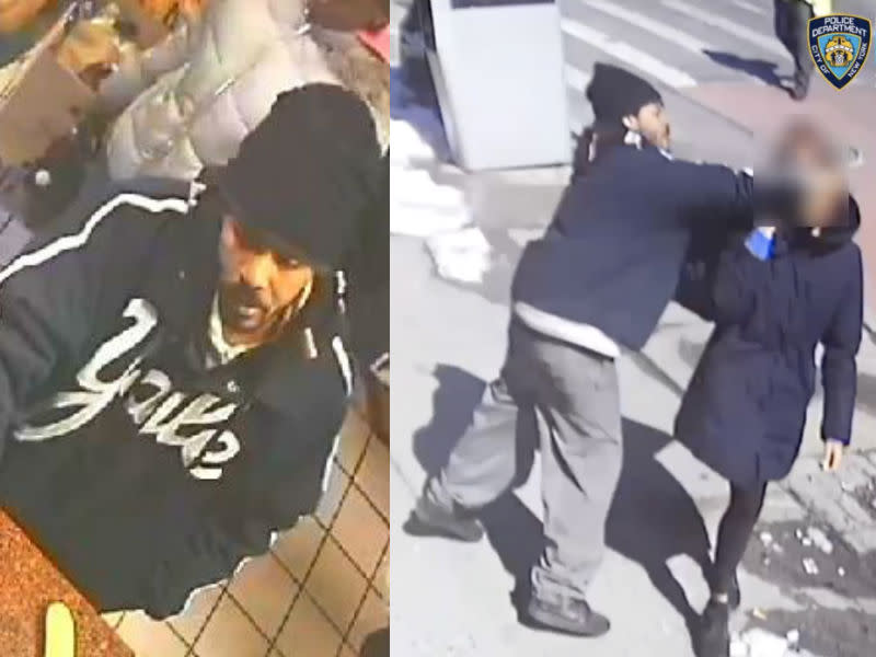 A man sucker punched a woman in the street. (Photo: NYPD)