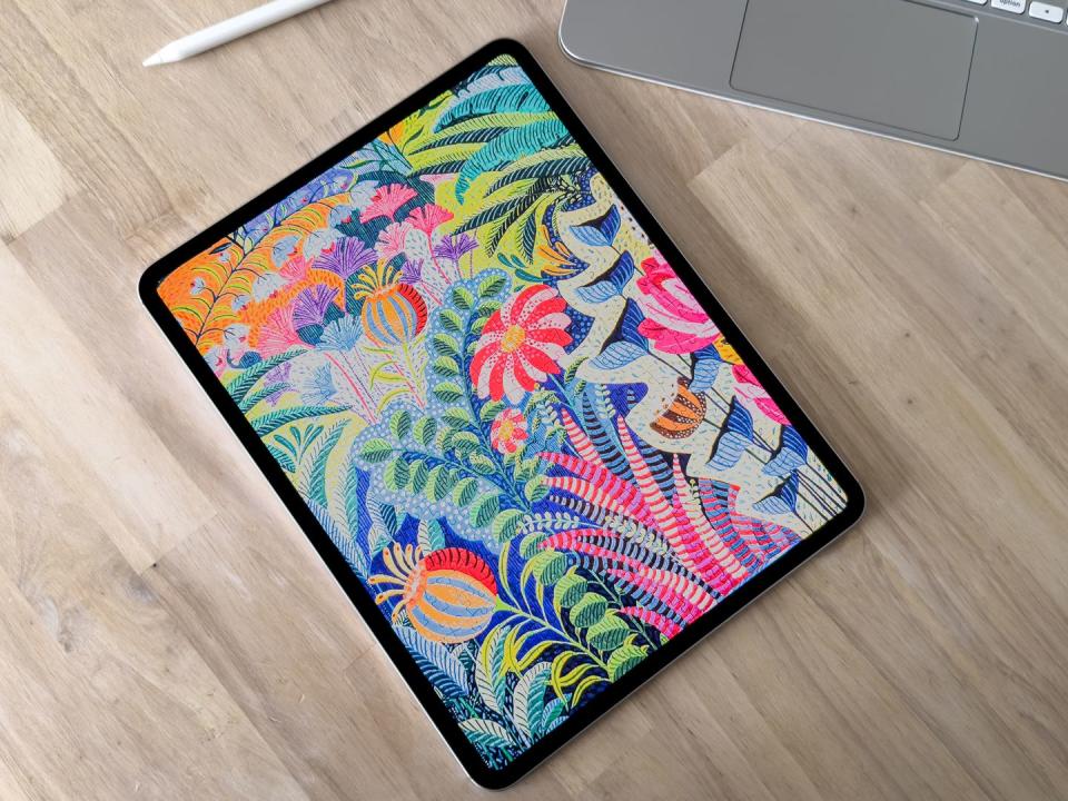 apple ipad pro 2024 displaying a beautifully colored design