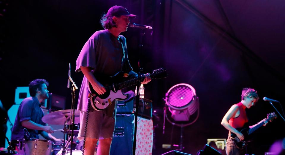 Oklahoma band BRONCHO performs during the grand opening of Scissortail Park in Oklahoma City, Friday, Sept. 27, 2019.