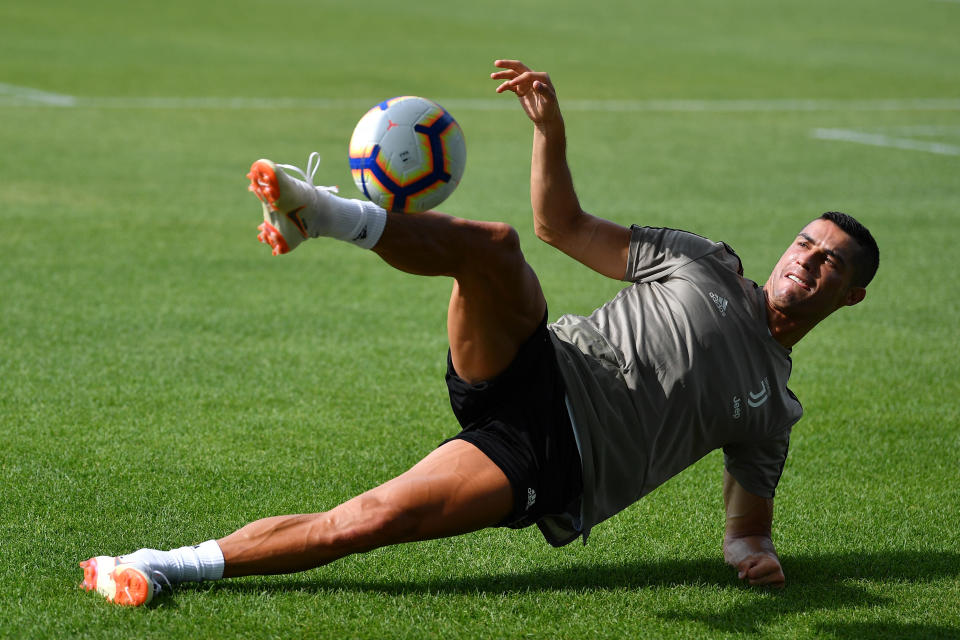 Cristiano Ronaldo se entrena con la Juventus en Turín. | Foto: Getty