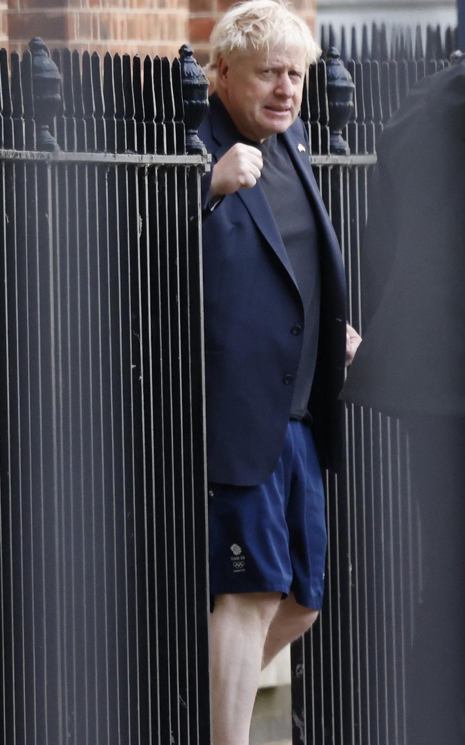 Boris Johnson is pictured leaving Downing Street this morning - Nigel Howard Media 