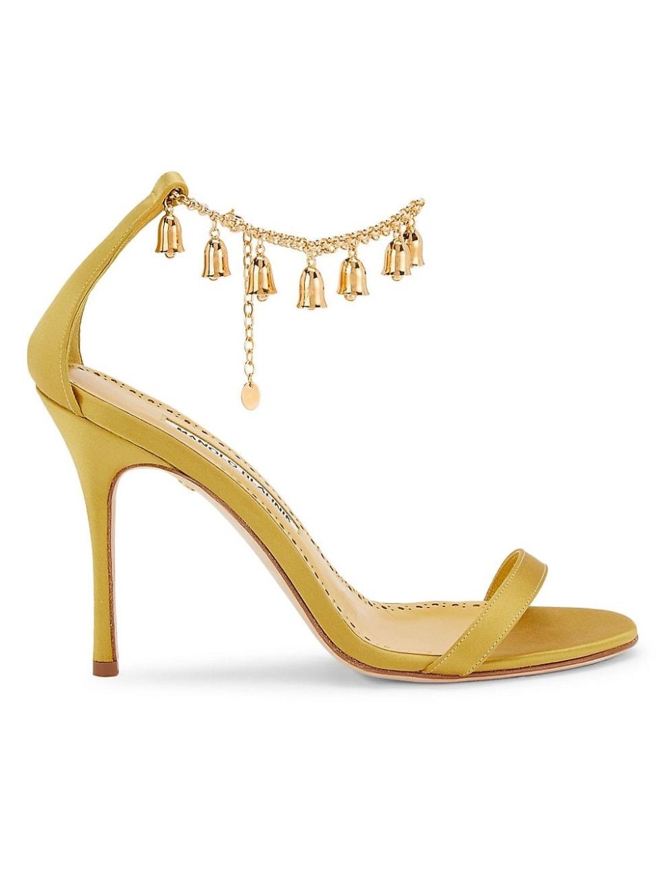 <p><strong>Manolo Blahnik</strong></p><p>saksfifthavenue.com</p><p><a href="https://go.redirectingat.com?id=74968X1596630&url=https%3A%2F%2Fwww.saksfifthavenue.com%2Fproduct%2Fmanolo-blahnik-campanillasan-105mm-satin-sandals-0400015125279.html&sref=https%3A%2F%2Fwww.harpersbazaar.com%2Ffashion%2Ftrends%2Fg40432095%2Fmanolo-blahnik-saks-sale%2F" rel="nofollow noopener" target="_blank" data-ylk="slk:Shop Now;elm:context_link;itc:0;sec:content-canvas" class="link ">Shop Now</a></p><p><del>$1,495</del> <strong>$897 (40% off)</strong></p><p>A design with all the bells and whistles (pun intended).</p>