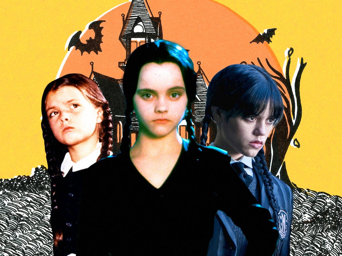 ‘A 50-year-old in a 10-year-old’s body who’s pissed at the world’: Lisa Loring, Christina Ricci and Jenna Ortega as different incarnations of Wednesday Addams (Shutterstock/Netflix/iStock)