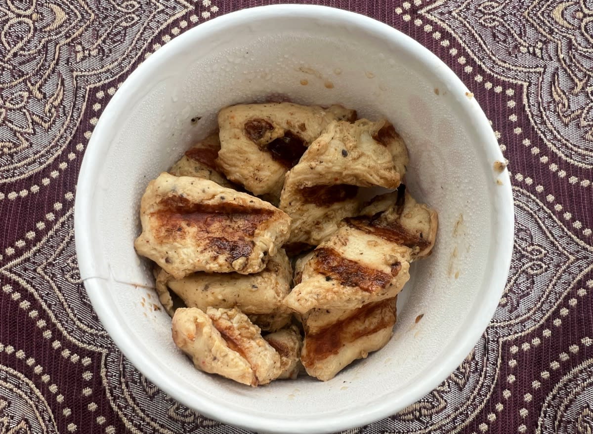 chick-fil-a grilled nuggets in a takeout container.