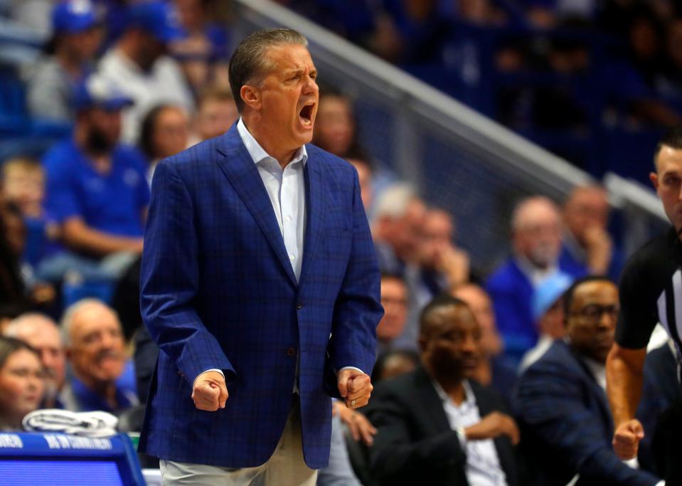 Kentucky’s John Calipari coaches against Georgetown in Rupp Arena.
Oct 27, 2023