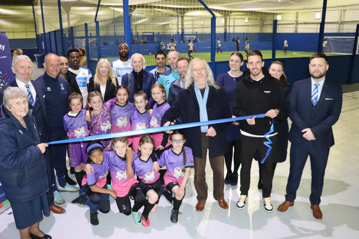 Council leader Phil Riley and former Blackburn Rovers striker Matt Derbyshire at the officially opening <i>(Image: NQ/BRFC)</i>