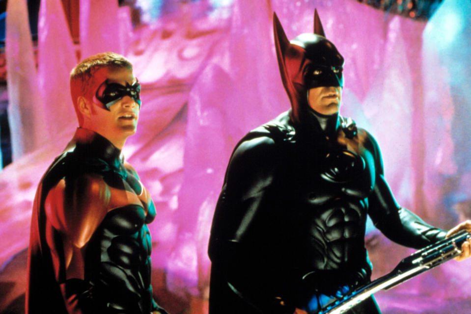 Chris O’Donnell and George Clooney in the movie that temporarily killed the Bat franchise, <em>Batman & Robin.</em> (Photo: Warner Bros./Courtesy of Everett Collection)