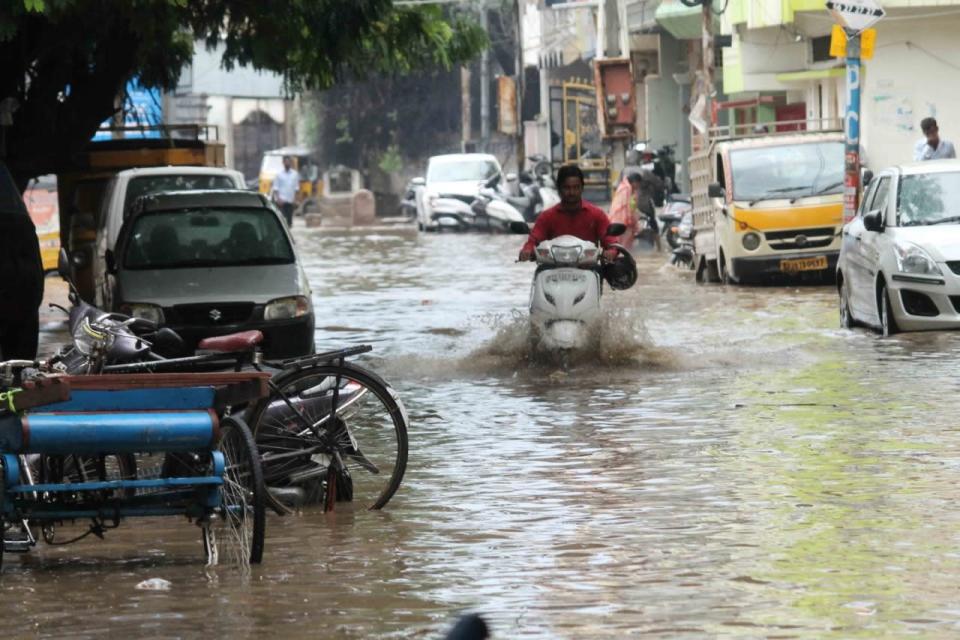 Hyderabad: Hyderabad: A view of flooded streets of Hyderabad on Sept 22, 2016. (Photo: IANS)