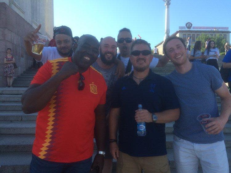 Dave Mills in Russia with fellow England fans (Dave Mills)