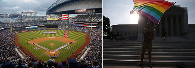 Mariners Pride Celebration. T-Mobile Park will fly the Pride flag