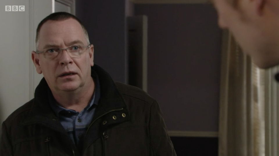 Ian Beale (Adam Woodyatt) and son Peter (Dayle Hudson) in EastEnders