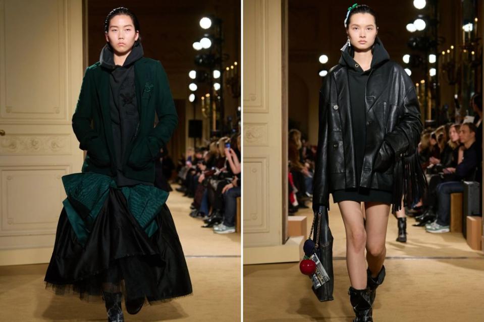 Many of the runway pieces were made from second-hand leather, denim, or shearling. Isidore Montag / GoRunway.com