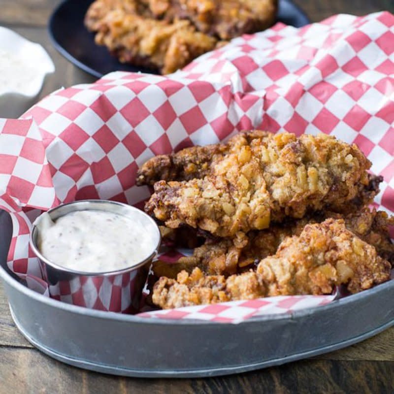 <p>Spicy Southern Kitchen</p><p>Meet the best chicken tenders of your life.</p><p><strong>Get the recipe: <a href="https://thefeedfeed.com/spicysouthernkitchen/chicken-fried-steak-fingers-with-creole-mustard-sauce-honey" rel="nofollow noopener" target="_blank" data-ylk="slk:Chicken Fried Steak Fingers;elm:context_link;itc:0;sec:content-canvas" class="link ">Chicken Fried Steak Fingers</a></strong></p>