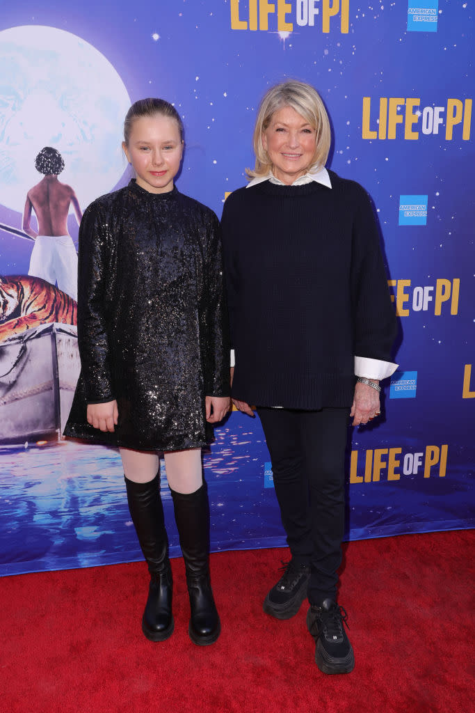 NEW YORK, NEW YORK - MARCH 30: Martha Stewart (R) attends the Broadway opening night of "Life Of Pi" at The Schoenfeld Theatre on March 30, 2023 in New York City. (Photo by Michael Loccisano/Getty Images)