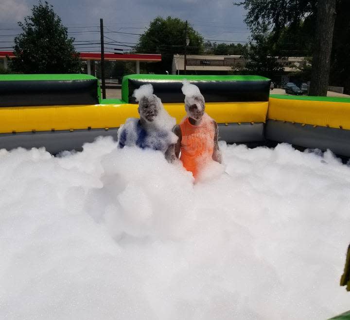 VBS campers play in a foam pit at Young Harris Memorial United Methodist Church. Courtesy of Luis Ortiz.