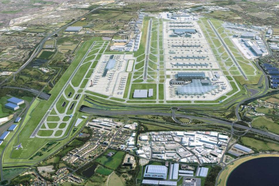 Extra space: the proposed third runway (left): Heathrow Airport