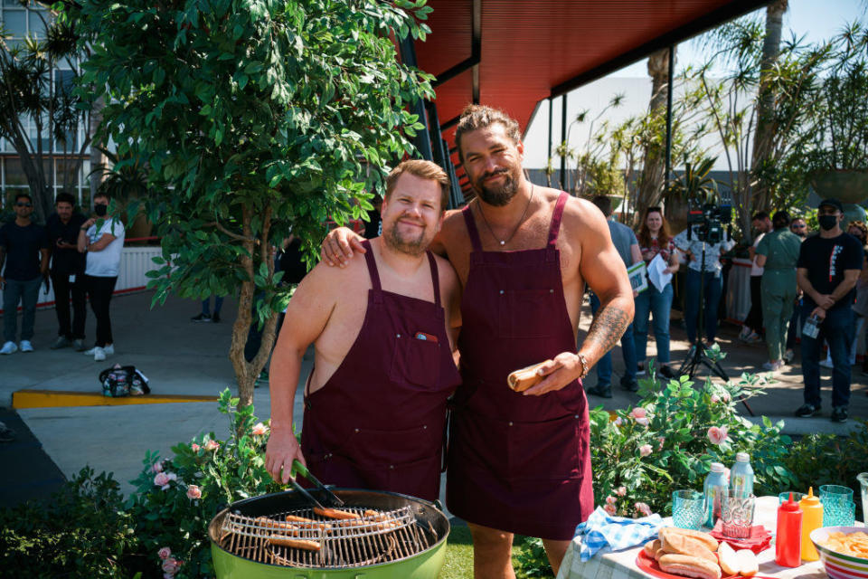 Momoa at a barbecue