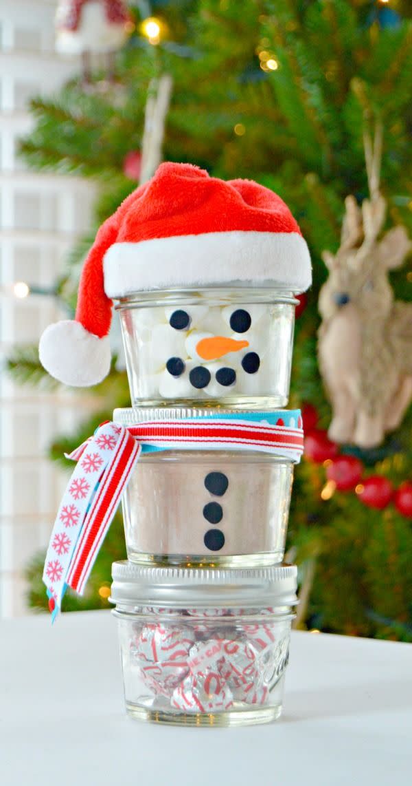 Hot Chocolate Mason Jar Snowman